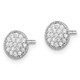 Sterling Silver Rhodium-plated Polished Pav CZ 7mm Circle Post Earrings QE12207