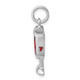 Sterling Silver Rhodium-plated Red CZ Wine Glass Charm QC6162