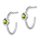 Sterling Silver Rhodium-plated w/Peridot Post Hoop Earrings QE12623PE