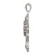Sterling Silver Antiqued Red Marquise CZ Marcasite Cross Pendant QC5279
