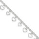 Sterling Silver 8 in Plus 1in Ext Polished Heart Anklet QG2813-9