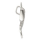 Sterling Silver Polished & Textured Shark Chain Slide Pendant QC8735