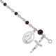 Sterling Silver Polished Rhodolite Garnet Children's Rosary Bracelet QG2831-6