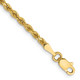 14K 10 inch 2.25mm Diamond-cut Rope with Lobster Clasp Anklet 018L-10