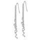 Sterling Silver Polished Multi-Strand Chain & Twisted Spirals Dangle Earrin QE8895
