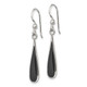 Sterling Silver Polished Onyx Teardrop Dangle Earrings QE2738