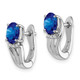 Sterling Silver Rhodium Plated Diamond & Sapphire Hinged Earrings QE9955S