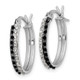 Diamond Fascination Diamond Mystique Sterling Silver Platinum-plated Diamond Black and White Diamond Oval Hoop Earrings QDF142