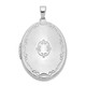 Sterling Silver Rhod-pltd Scroll Border 33mm Oval 4 Photo Family Locket QLS948