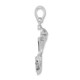 De-Ani Sterling Silver Rhodium-plated Polished Large Dolphin and Anchor Pendant QC9990