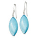 Sterling Silver Polished Blue Mother of Pearl Marquise Dangle Earrings QE5950