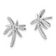 Cheryl M Sterling Silver Rhodium-plated Brilliant-cut CZ Palm Tree Post Earrings QCM1557