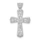 Sterling Silver Rhodium-plated Filigree Textured Cross Pendant QC9688