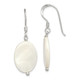 Sterling Silver Polished White Mother of Pearl Oval Dangle Earrings QE6184