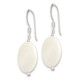 Sterling Silver Polished White Mother of Pearl Oval Dangle Earrings QE6184
