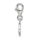 Amore La Vita Sterling Silver Rhodium-plated Polished Hammered Four Leaf Clover Charm with Fancy Lobster Clasp QCC1227