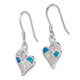 Sterling Silver Rhodium White/Pink/Blue Created Opal Heart Earrings QE14040