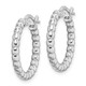 Sterling Silver Rhodium-plated Beaded 3x15mm Hoop Earrings QE11656