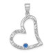 SS/Rhodium-plated 1 Birthstone Heart with SS Bezel Family Pendant QMP2/1SS