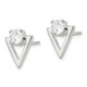 Sterling Silver Polished CZ Triangle Post Earrings QE16204