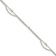 Sterling Silver 2-Strand Curved Bar Beaded 9in Plus 1in ext. Anklet QG4728-9