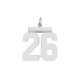 Sterling/Silver Rhodium-plated Polished Number 26 Charm QMS26