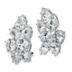 Cheryl M Sterling Silver Rhodium-plated Fancy Brilliant-cut CZ Cluster Omega Back Earrings QCM100