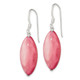 Sterling Silver Polished Pink Mother of Pearl Marquise Dangle Earrings QE5951