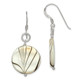 Sterling Silver Polished Zebra Mother of Pearl Disc Dangle Earrings QE6211