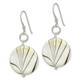 Sterling Silver Polished Zebra Mother of Pearl Disc Dangle Earrings QE6211