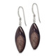 Sterling Silver Polished Grey Mother of Pearl Marquise Dangle Earrings QE6344