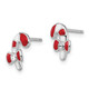 Sterling Silver Madi K Rhodium-plated Polished Red & White Enameled & Crystal Candy Cane Children's Post Earrings QGK146