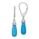 Sterling Silver Rhodium-plated Turquoise Stone Dangle Earrings QE9453