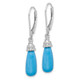 Sterling Silver Rhodium-plated Turquoise Stone Dangle Earrings QE9453