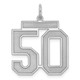 Sterling Silver/Rhodium-plated Satin Number 50 Charm QPP50
