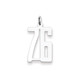 Sterling Silver/Rhodium-plated Elongated Number 76 Charm QES76
