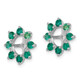 Sterling Silver Rhodium Created Emerald Earring Jacket QJ116MAY