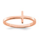 Sterling Silver Rose Gold-plated Sideways Cross Ring QR5883P-7