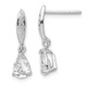 Sterling Silver Rhodium-plated Polished Pear CZ Post Dangle Earrings QE14219
