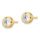 Sterling Silver Gold-tone Polished 6mm Round CZ Bezel Set Stud Earrings QE16145