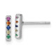 Sterling Silver Rhodium-plated Polished Multi-color CZ Bar Post Earrings QE16150