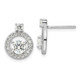 Sterling Silver Rhodium-plated Polished CZ Halo Circle Post Earrings QE16205