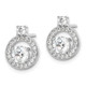 Sterling Silver Rhodium-plated Polished CZ Halo Circle Post Earrings QE16205