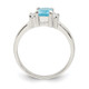 Sterling Silver Light Blue & White CZ Ring QR4412-6
