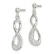 Sterling Silver CZ Infinity Loop Dangle Earrings QE14777