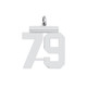 Sterling Silver/Rhodium-plated Polished Number 79 Charm QPL79