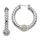 Shey Couture Sterling Silver with 14K Accent Antiqued Diamond Hoop Earrings QTC122