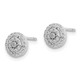 Sterling Silver RH-plated Polished & Textured Diamond Circle Post Earrings QE14876