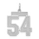 Sterling Silver/Rhodium-plated Satin Number 54 Charm QPM54