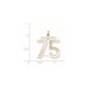 Sterling Silver/Rhodium-plated Satin Number 75 Charm QPP75